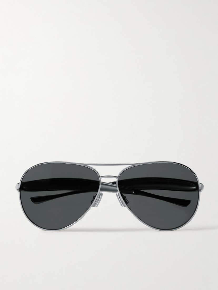 Bottega Veneta Eyewear Sardine Aviator-style Silver-tone Sunglasses