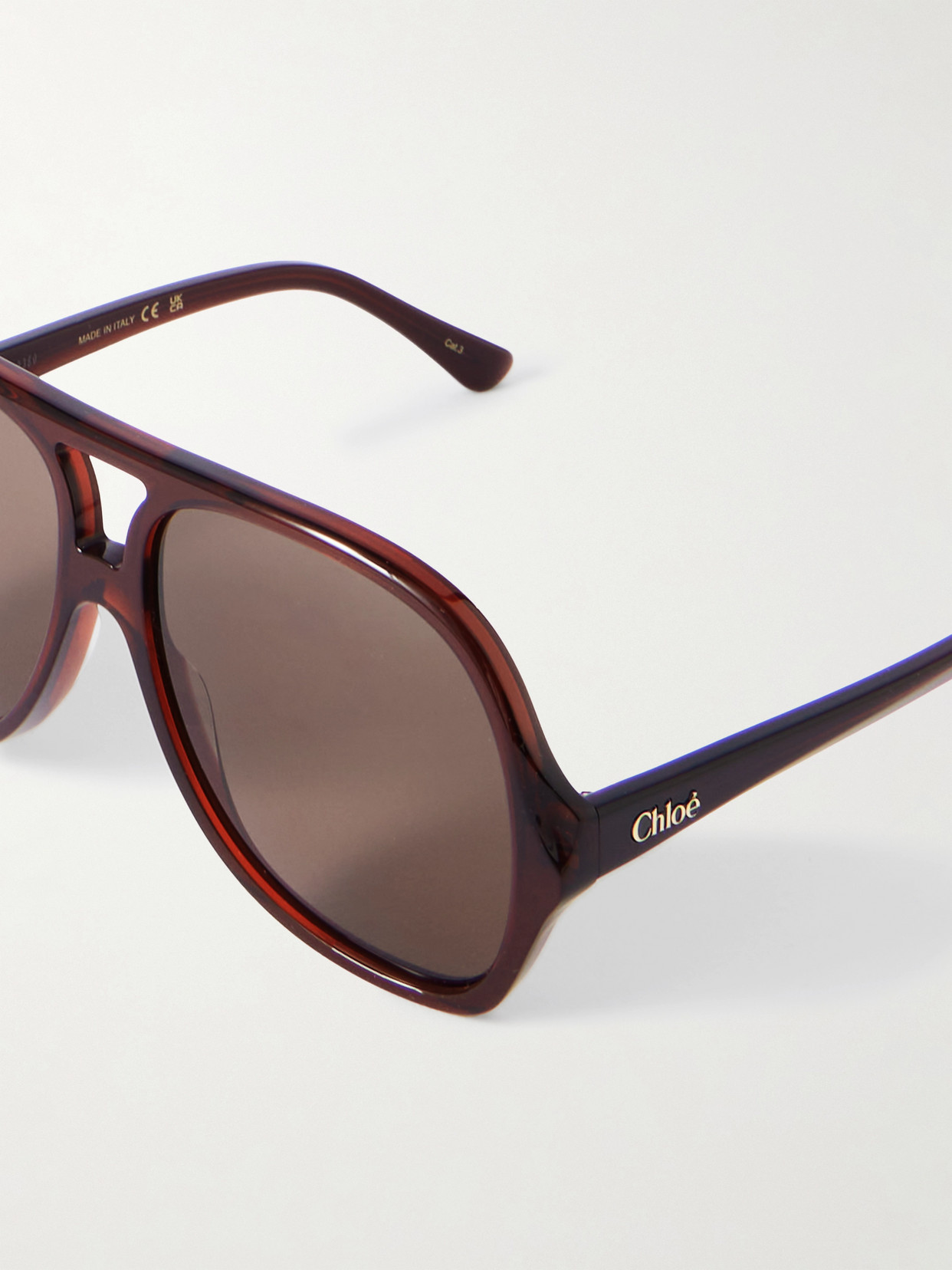 Chloé Salomé Aviator-style Acetate Sunglasses In Brown