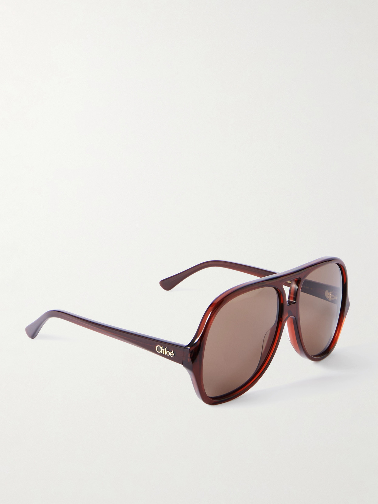 Chloé Salomé Aviator-style Acetate Sunglasses In Brown