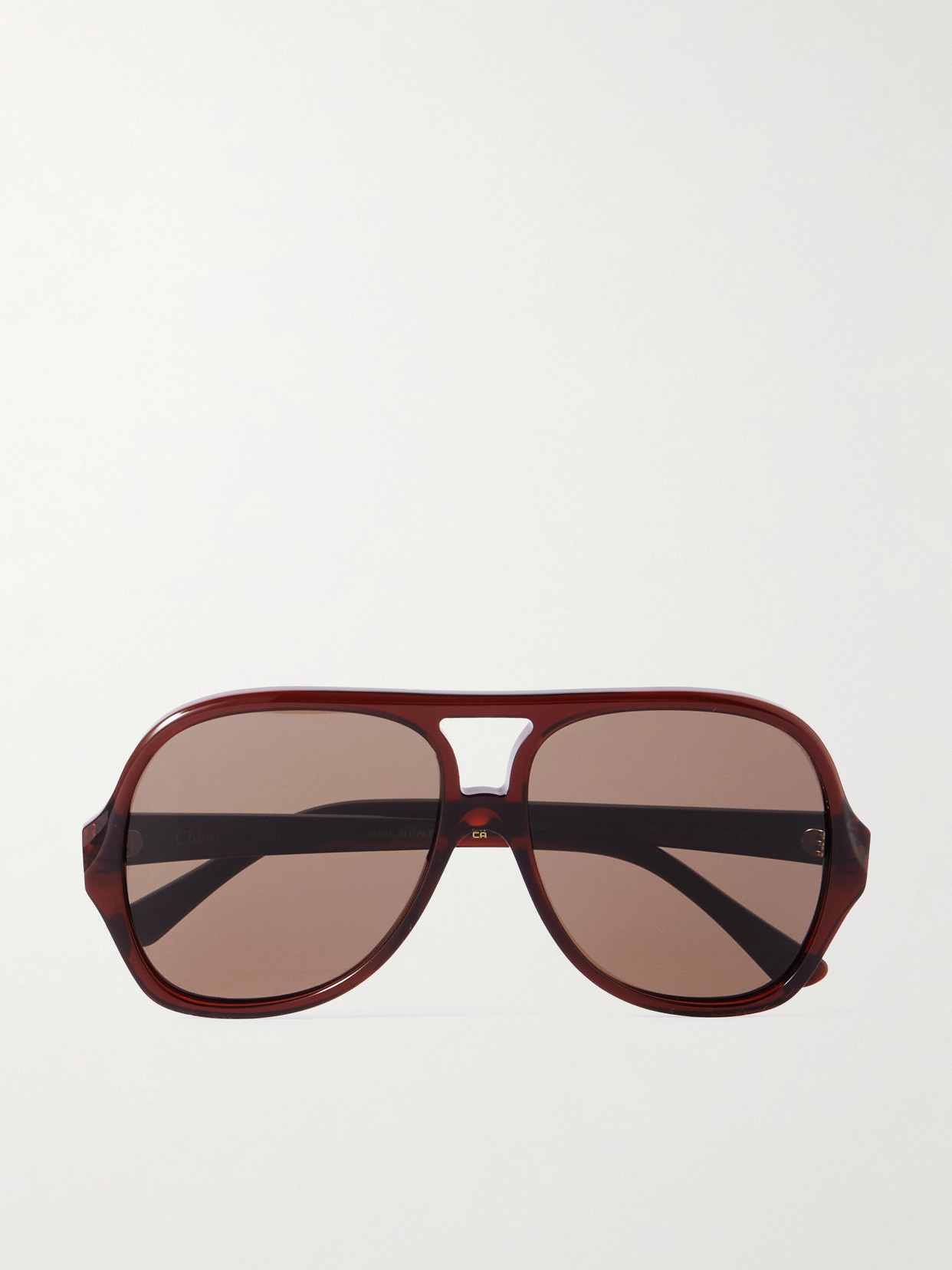 Chloé Salomé Aviator-style Acetate Sunglasses In Brown