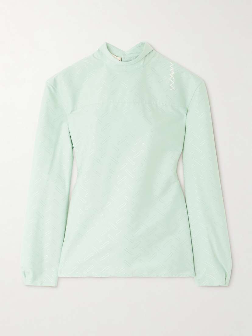 Marni Embroidered Cotton-blend Jacquard Blouse