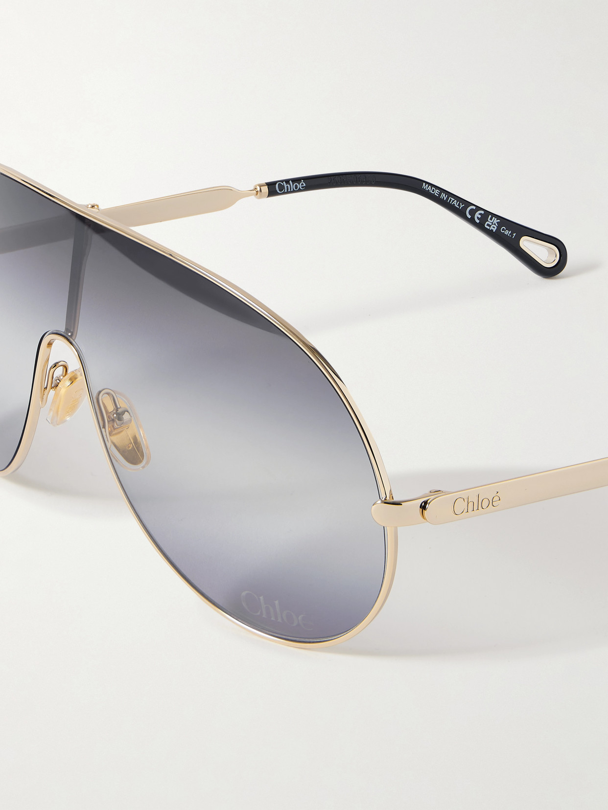 Chloé Aly Oversized Aviator-style Gold-tone Sunglasses In Gold