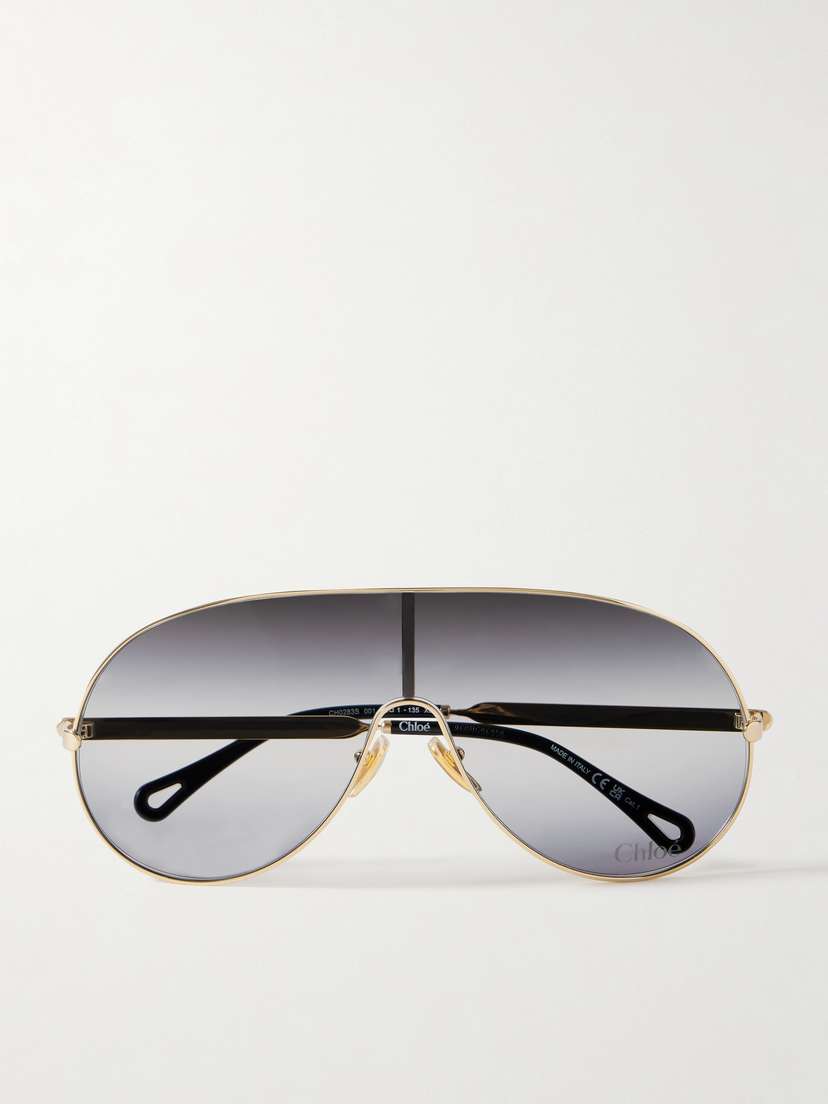 Chloé Aly Oversized Aviator-style Gold-tone Sunglasses