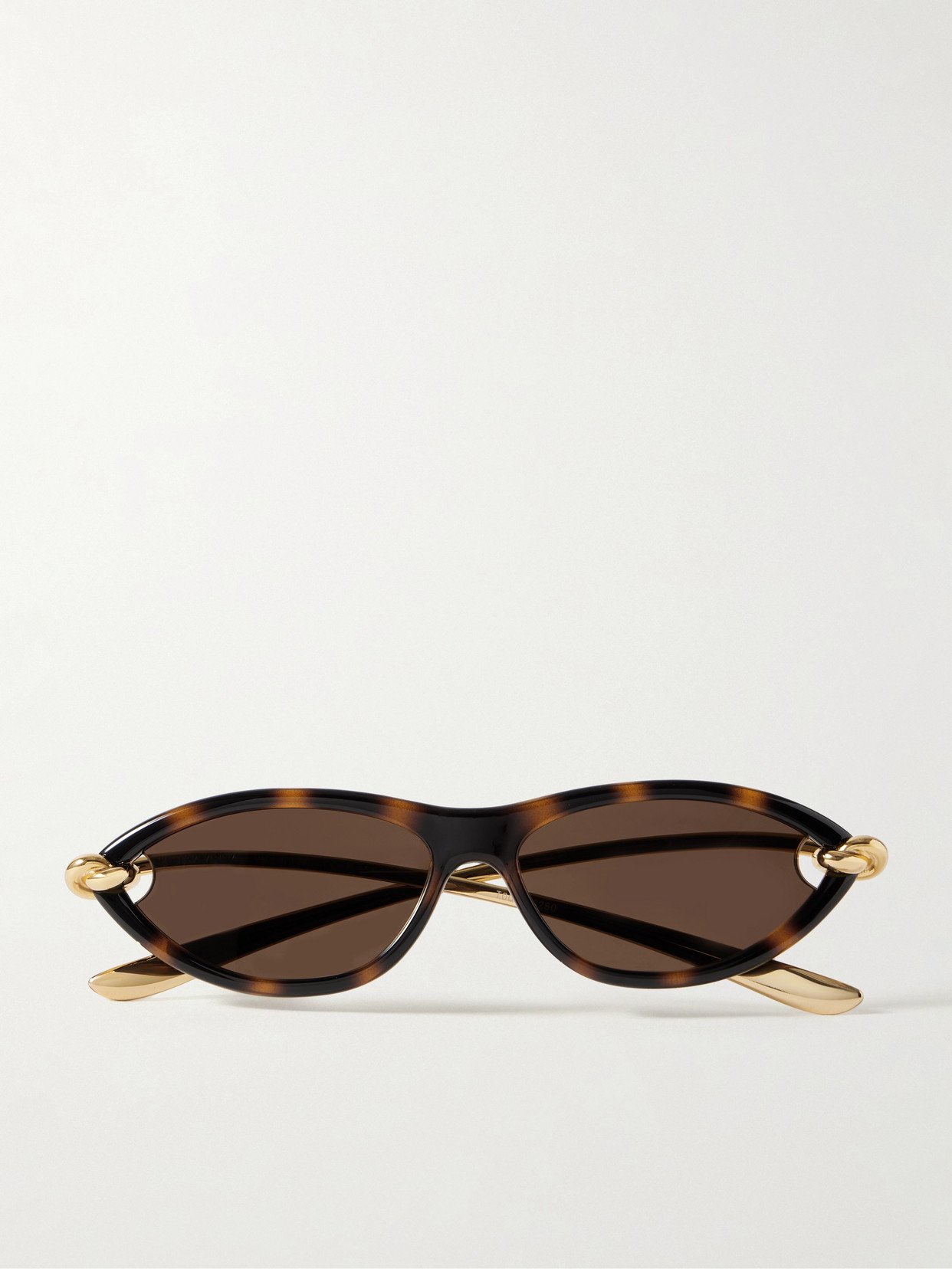 Bottega Veneta New Knot Cat-eye Acetate And Gold-tone Sunglasses In Tortoiseshell