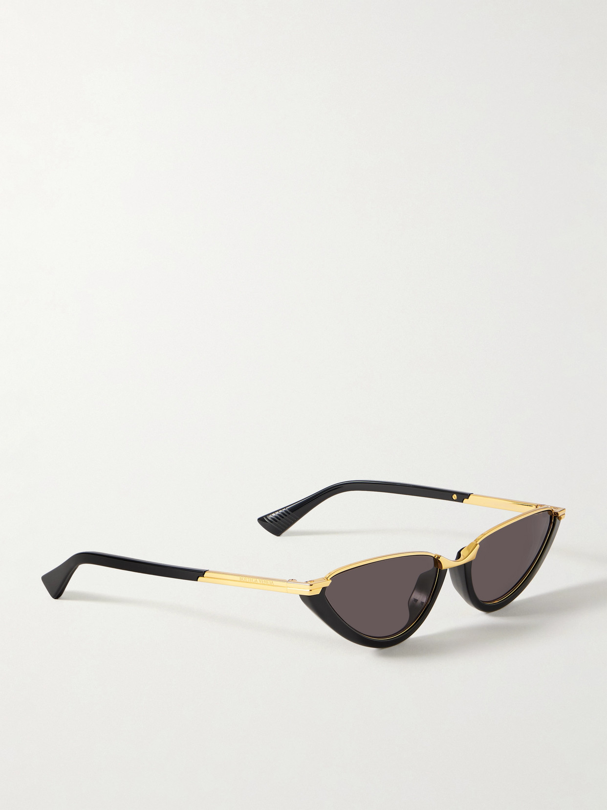 Bottega Veneta Cat-eye Acetate And Gold-tone Sunglasses In Black