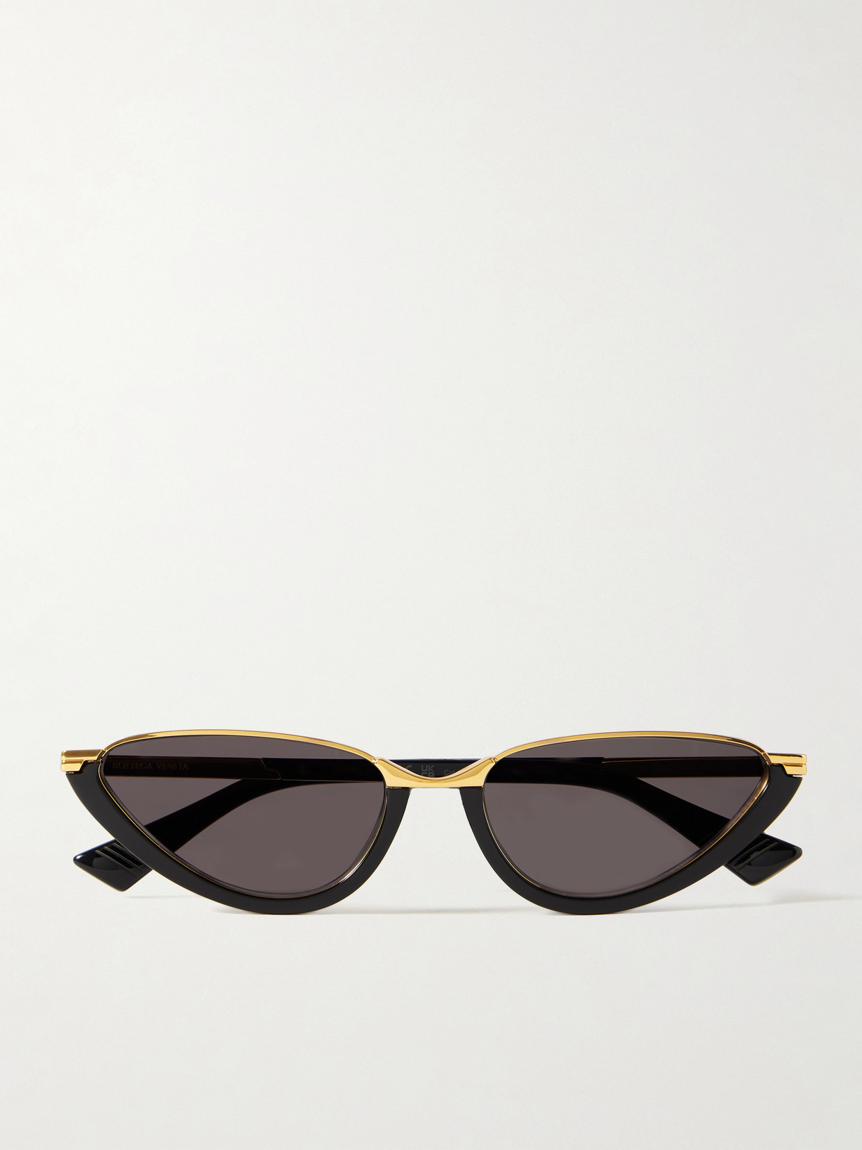 BOTTEGA VENETA EYEWEAR - Cat-eye Acetate And Gold-tone Sunglasses - Black