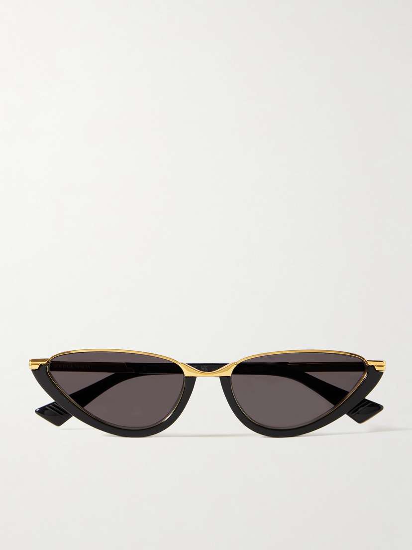 Bottega Veneta Eyewear Cat-eye Acetate And Gold-tone Sunglasses