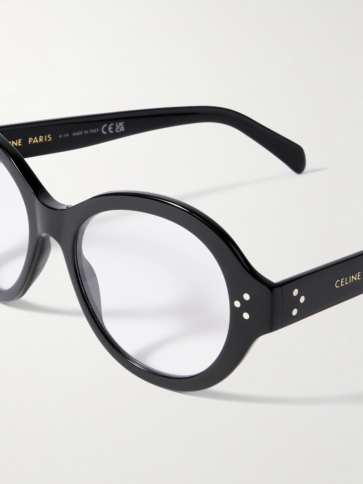 Celine Round-frame Acetate Optical Glasses In Black