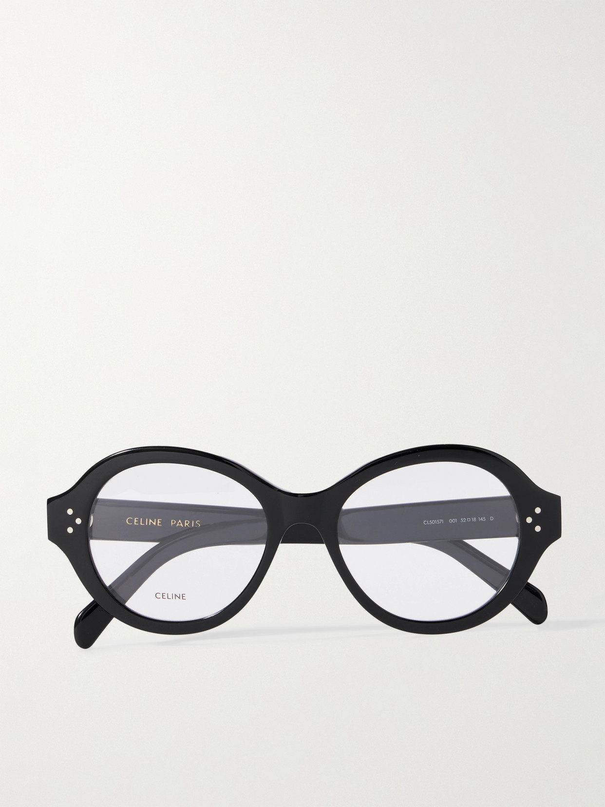 Celine Round-frame Acetate Optical Glasses In Black