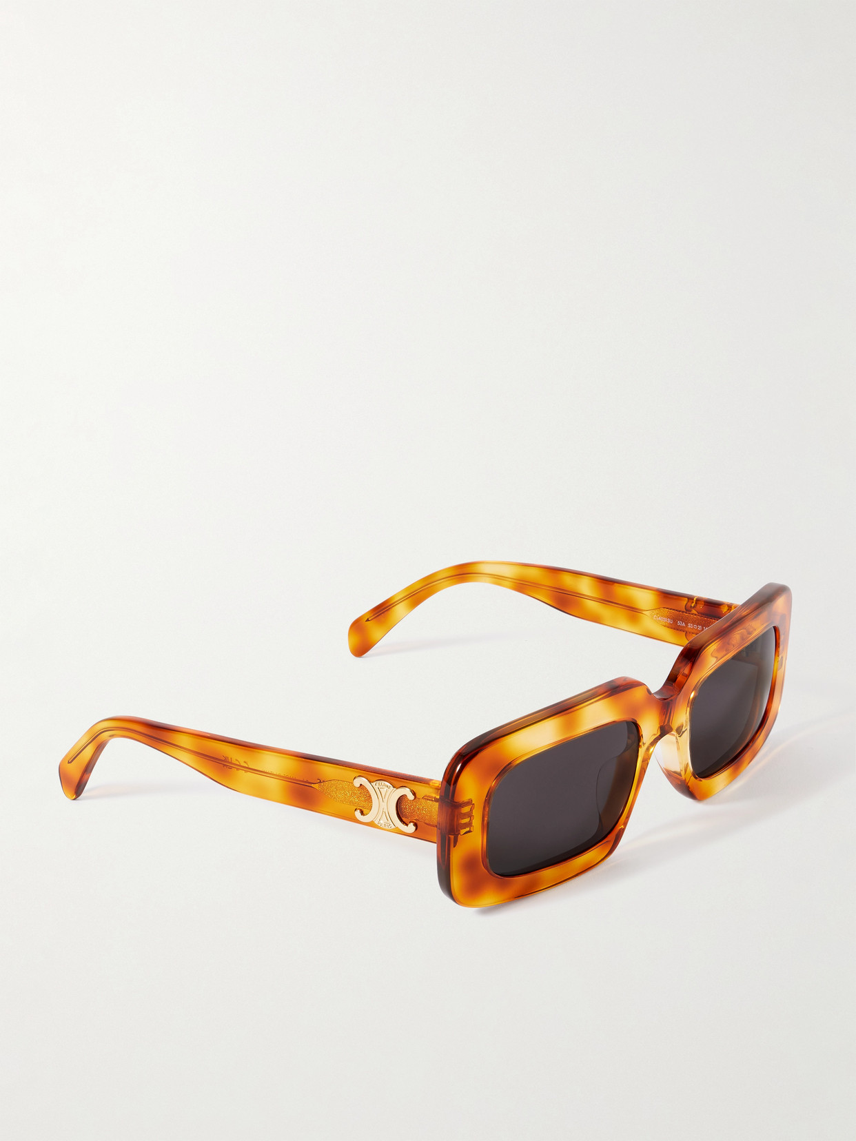 CELINE TRIOMPHE OVERSIZED SQUARE-FRAME TORTOISESHELL ACETATE SUNGLASSES 