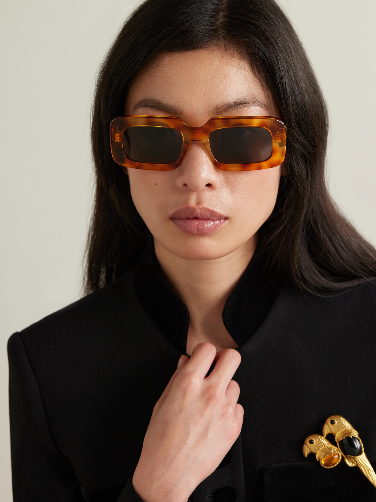 CELINE TRIOMPHE OVERSIZED SQUARE-FRAME TORTOISESHELL ACETATE SUNGLASSES 