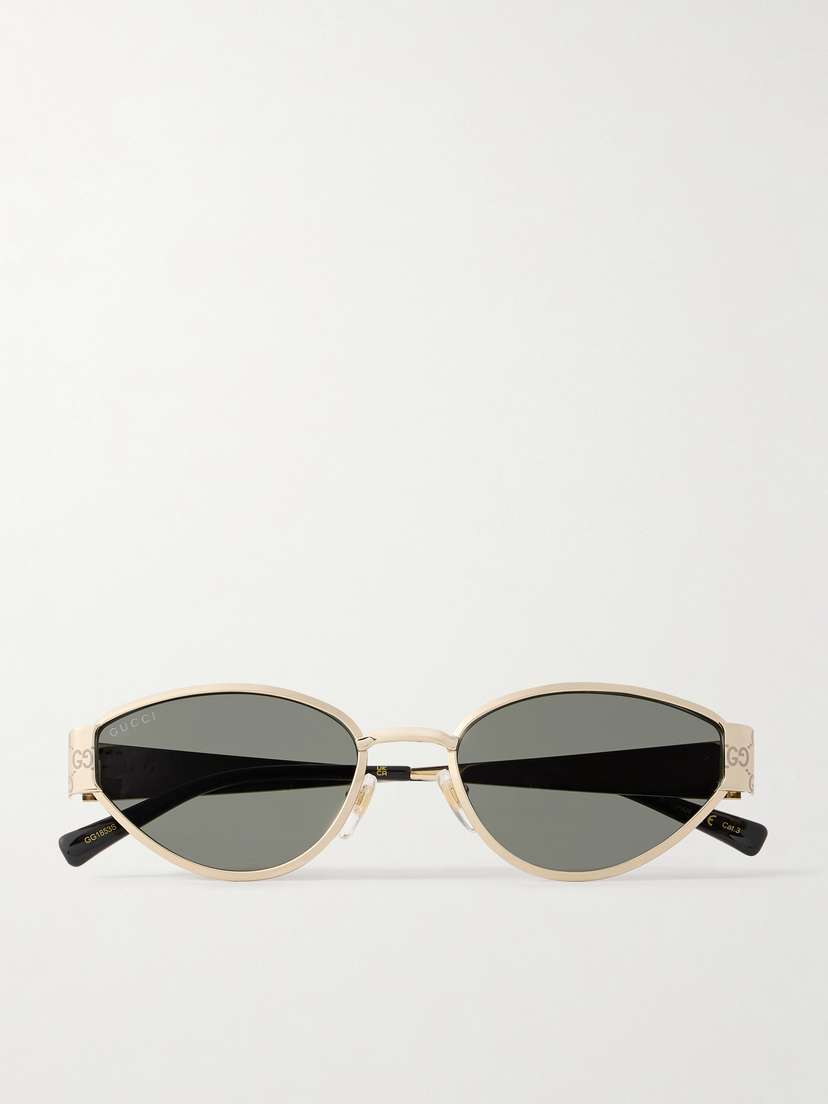 Gucci Eyewear Cat-eye Gold-tone Sunglasses