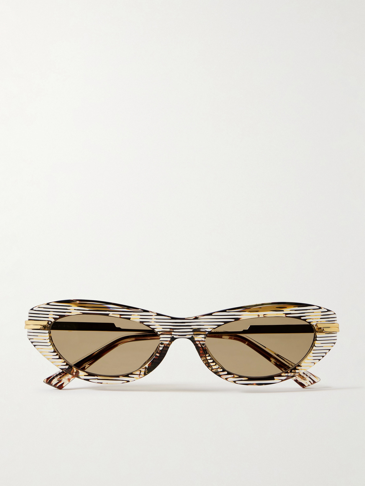 Bottega Veneta Cat-eye Acetate And Gold-tone Sunglasses In Multi