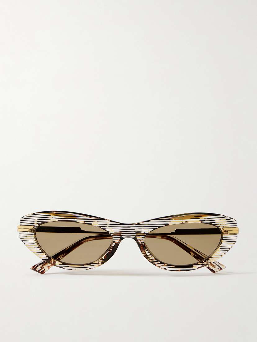 Bottega Veneta Eyewear Cat-eye Acetate And Gold-tone Sunglasses