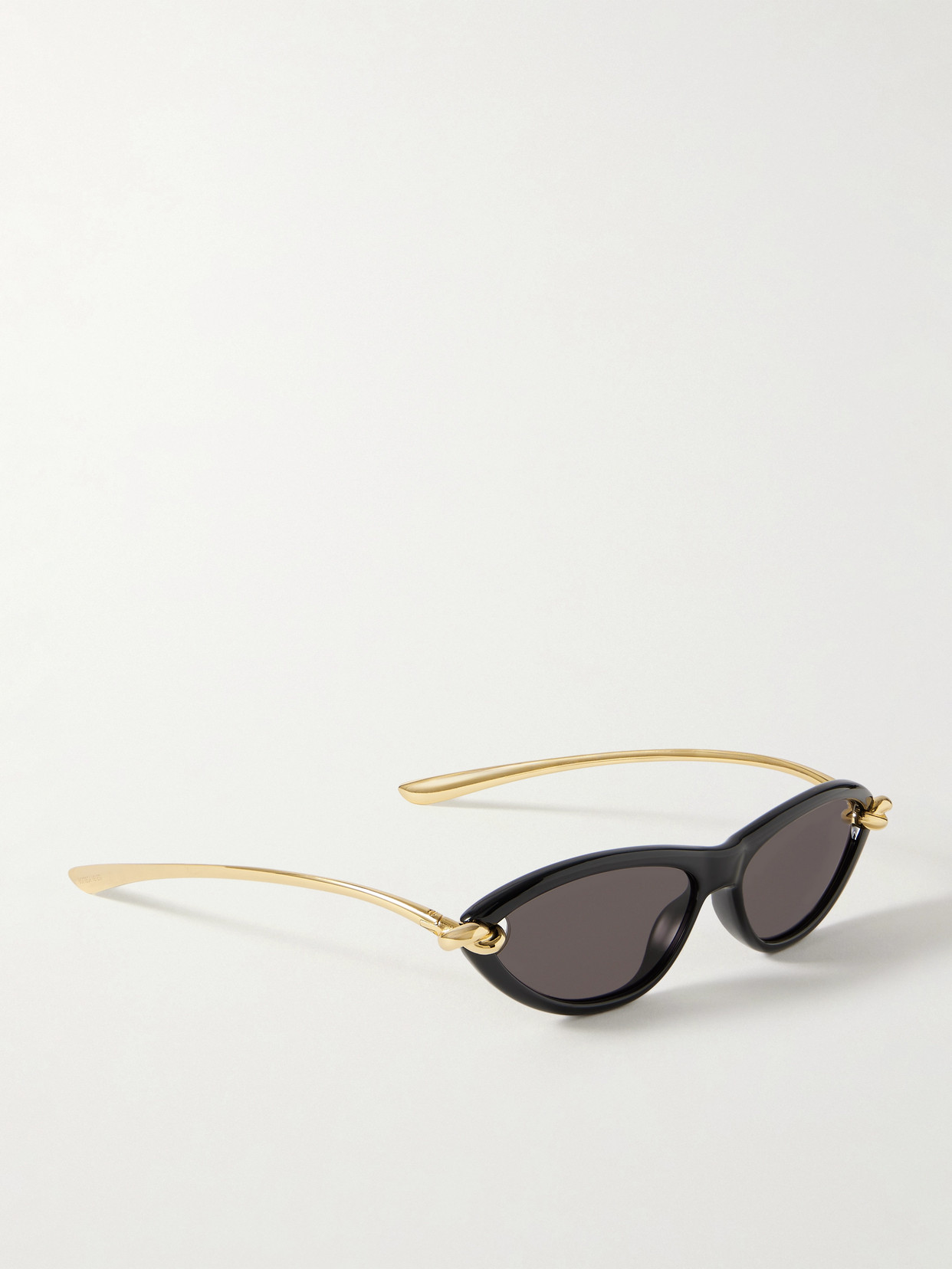 BOTTEGA VENETA NEW KNOT CAT-EYE ACETATE AND GOLD-TONE SUNGLASSES