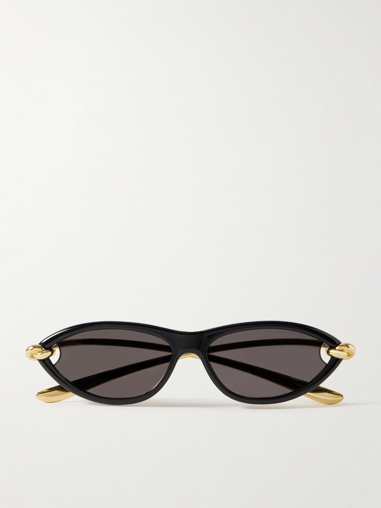 BOTTEGA VENETA NEW KNOT CAT-EYE ACETATE AND GOLD-TONE SUNGLASSES