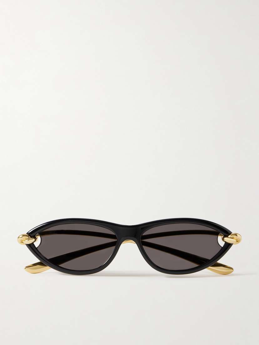 Bottega Veneta Eyewear New Knot Cat-eye Acetate And Gold-tone Sunglasses