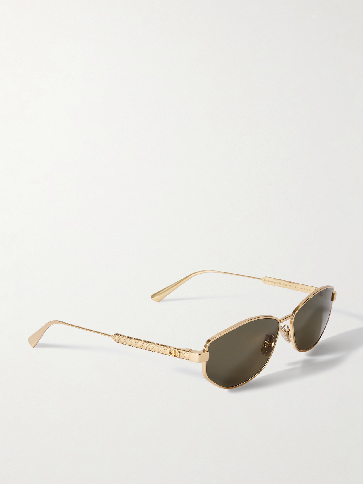 Dior Cannage B1u Oval-frame Gold-tone Sunglasses In Gold