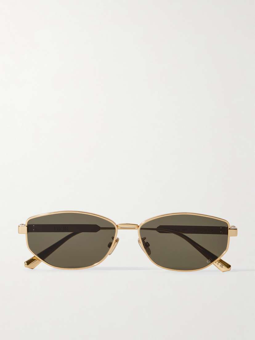 DIOR Eyewear Diorcannage B1u Oval-frame Gold-tone Sunglasses