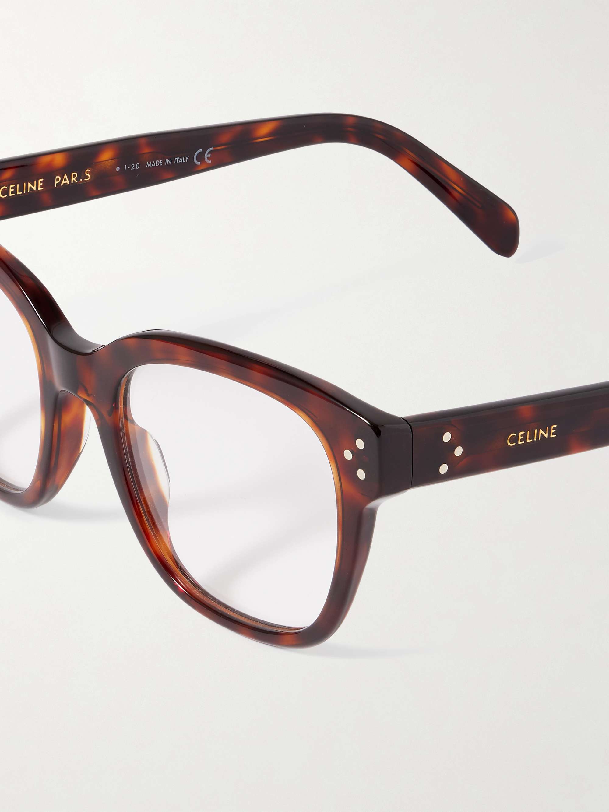 CELINE EYEWEAR Oversized square-frame acetate optical glasses