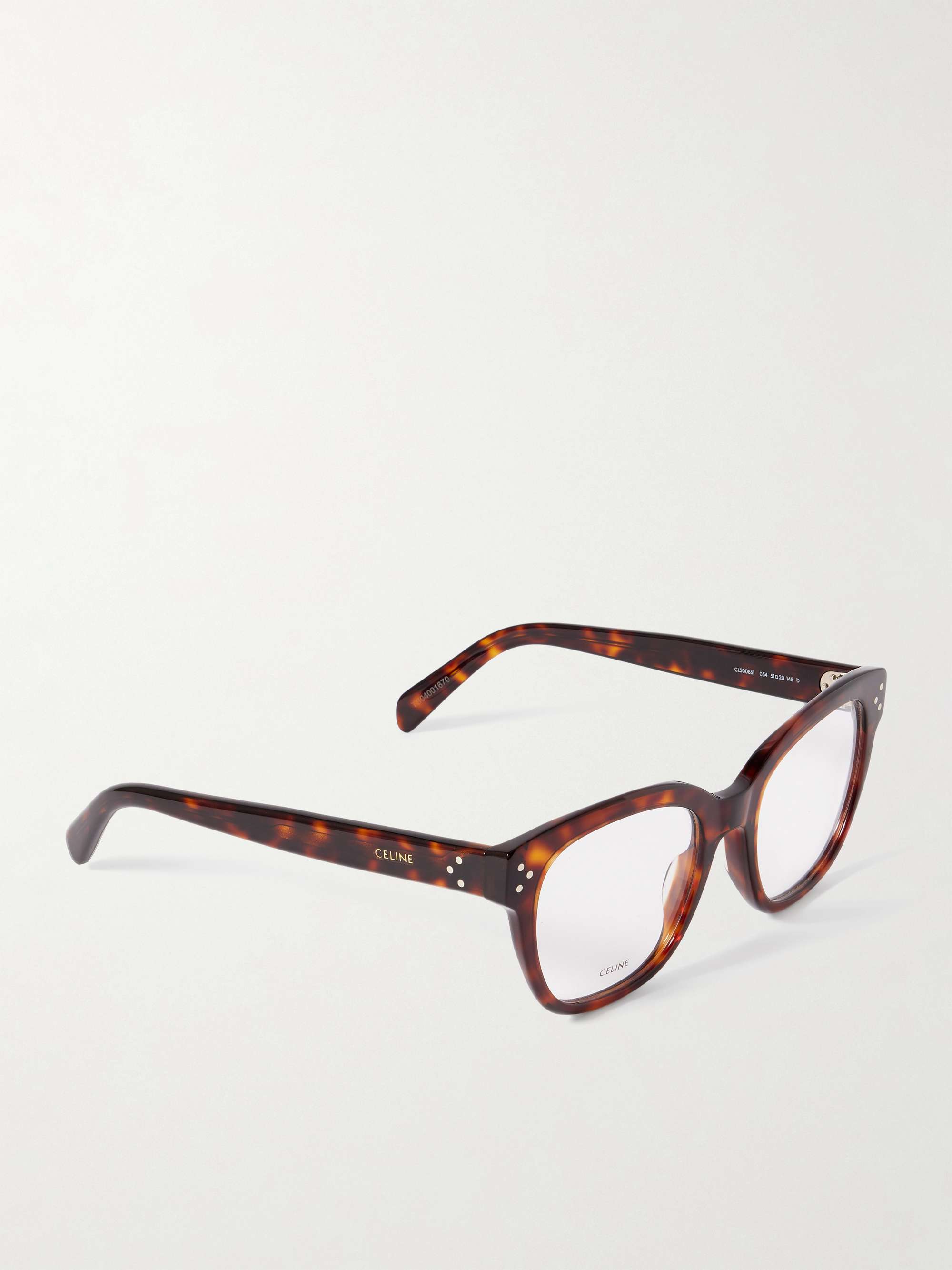 CELINE EYEWEAR Oversized square-frame acetate optical glasses