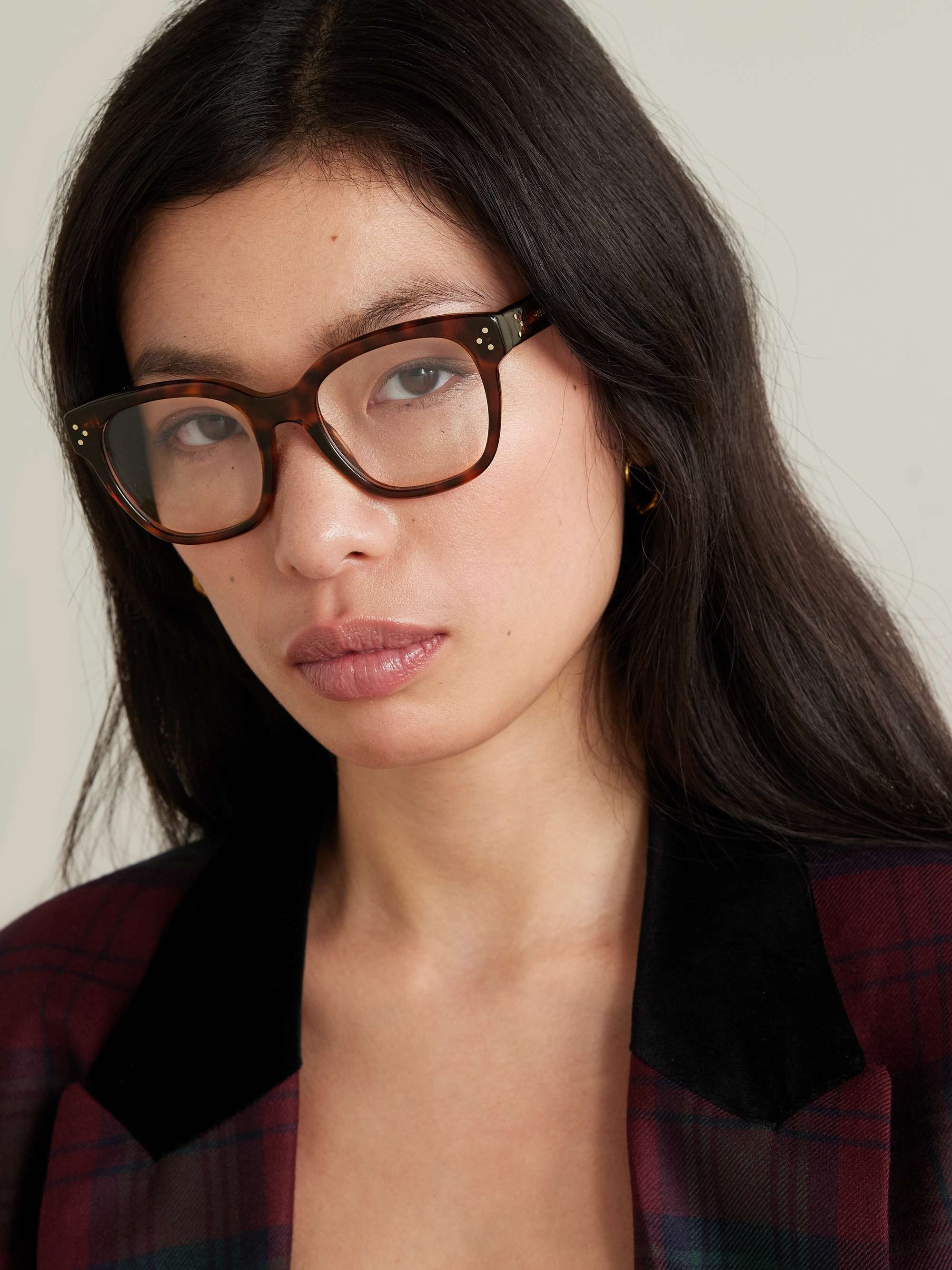 CELINE EYEWEAR Oversized square-frame acetate optical glasses