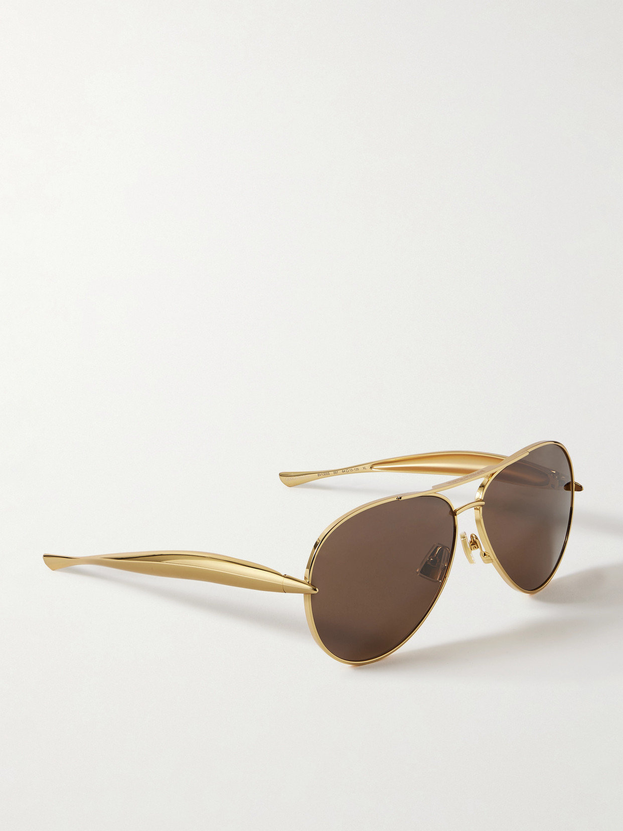 Bottega Veneta Sardine Aviator-style Gold-tone Sunglasses In Gold