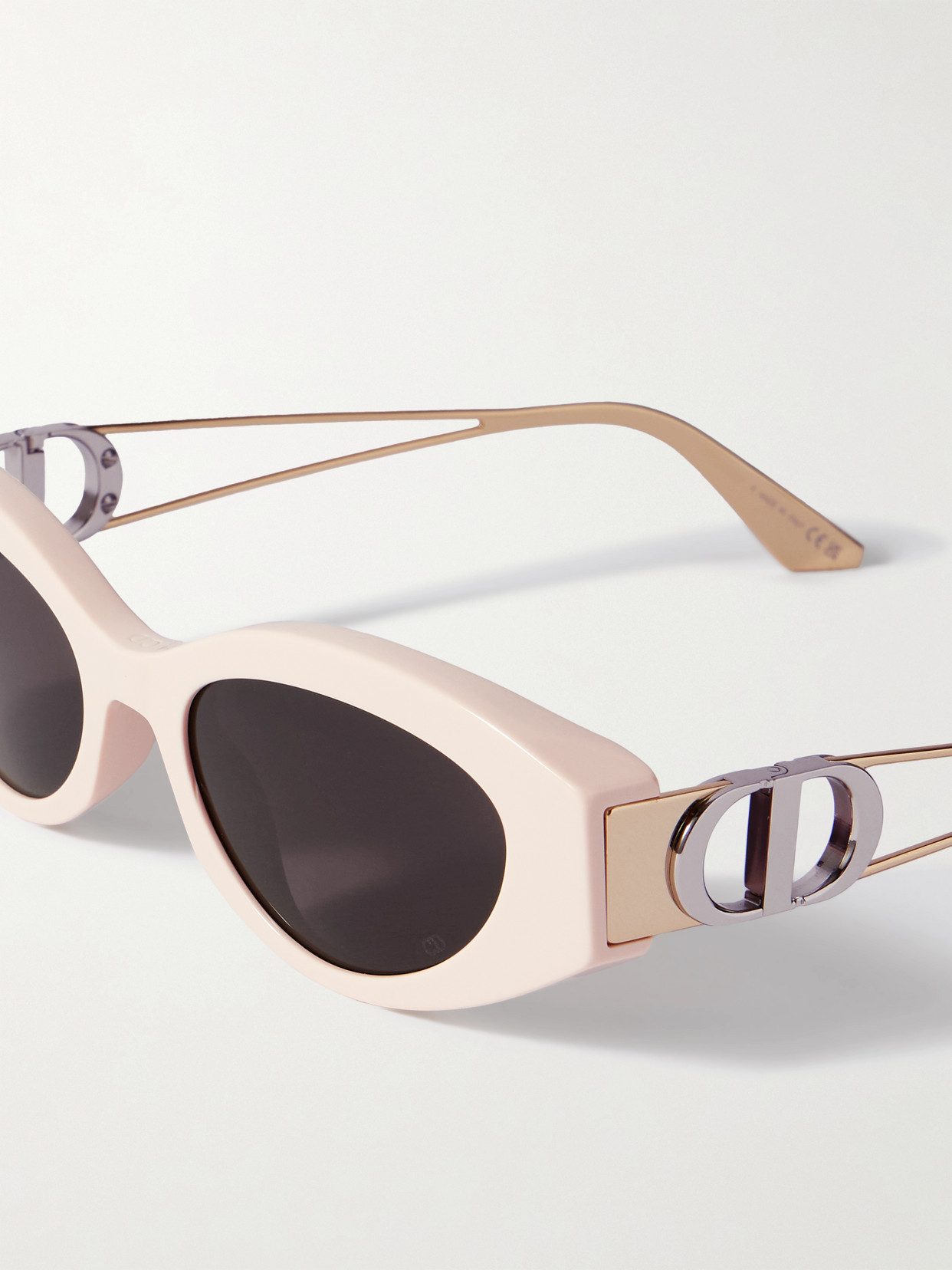 Dior 30montaigne B6i Cat-eye Acetate And Gold- And Silver-tone Sunglasses In Pink