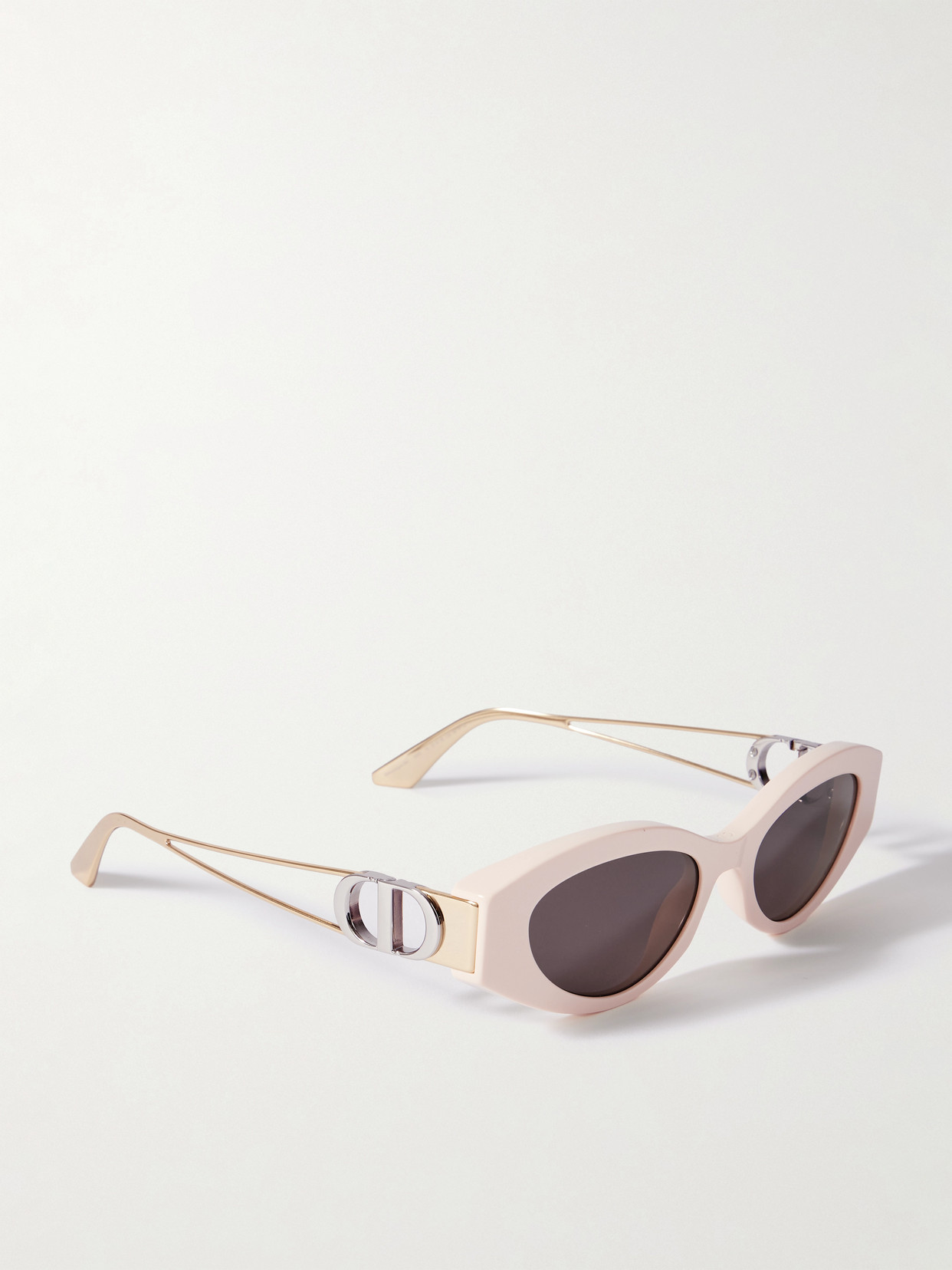 Dior 30montaigne B6i Cat-eye Acetate And Gold- And Silver-tone Sunglasses In Pink