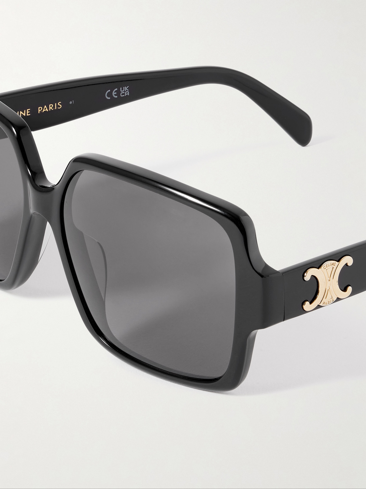 Celine Triomphe Oversized Square-frame Acetate Sunglasses In Black