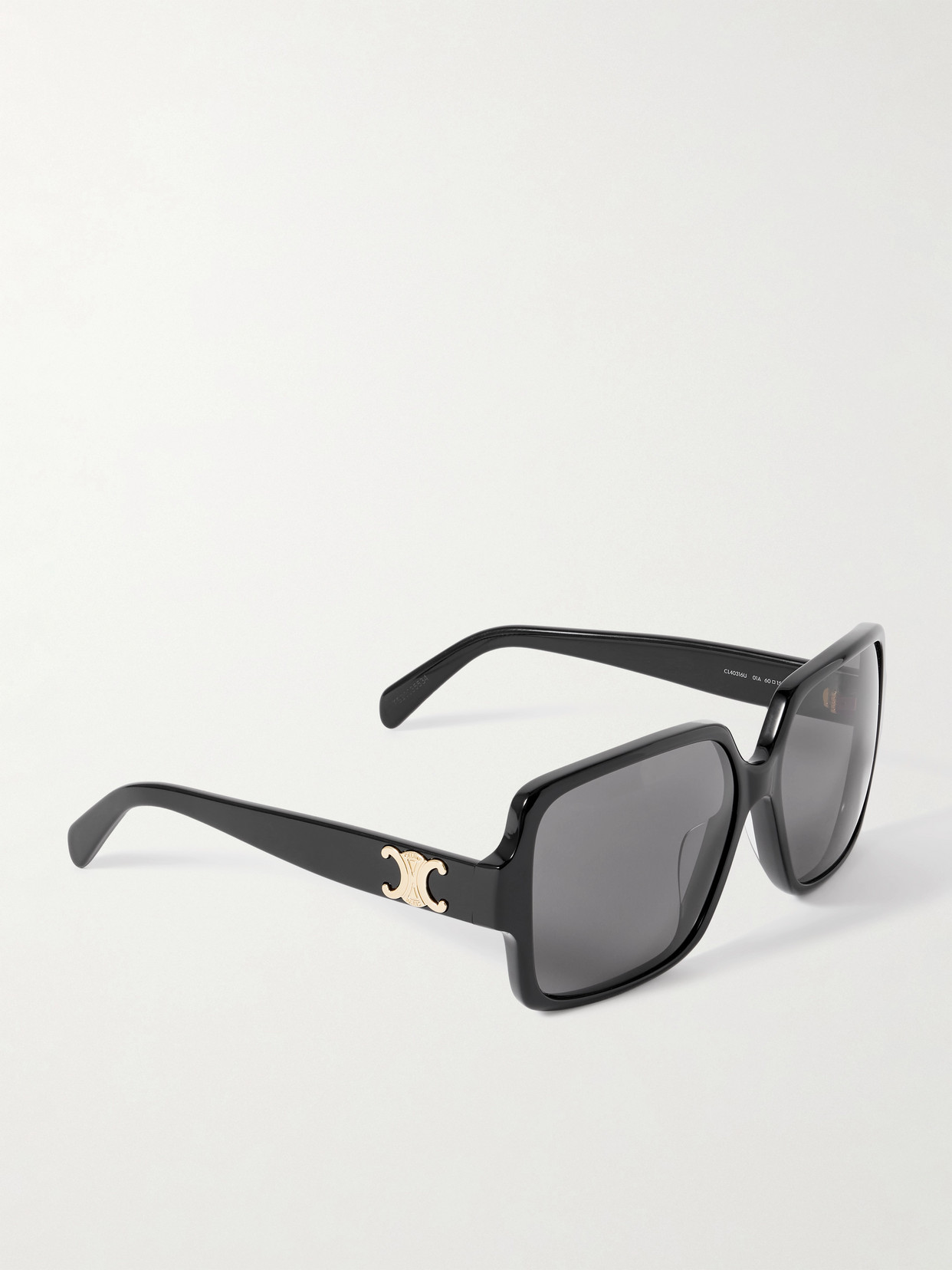 Celine Triomphe Oversized Square-frame Acetate Sunglasses In Black