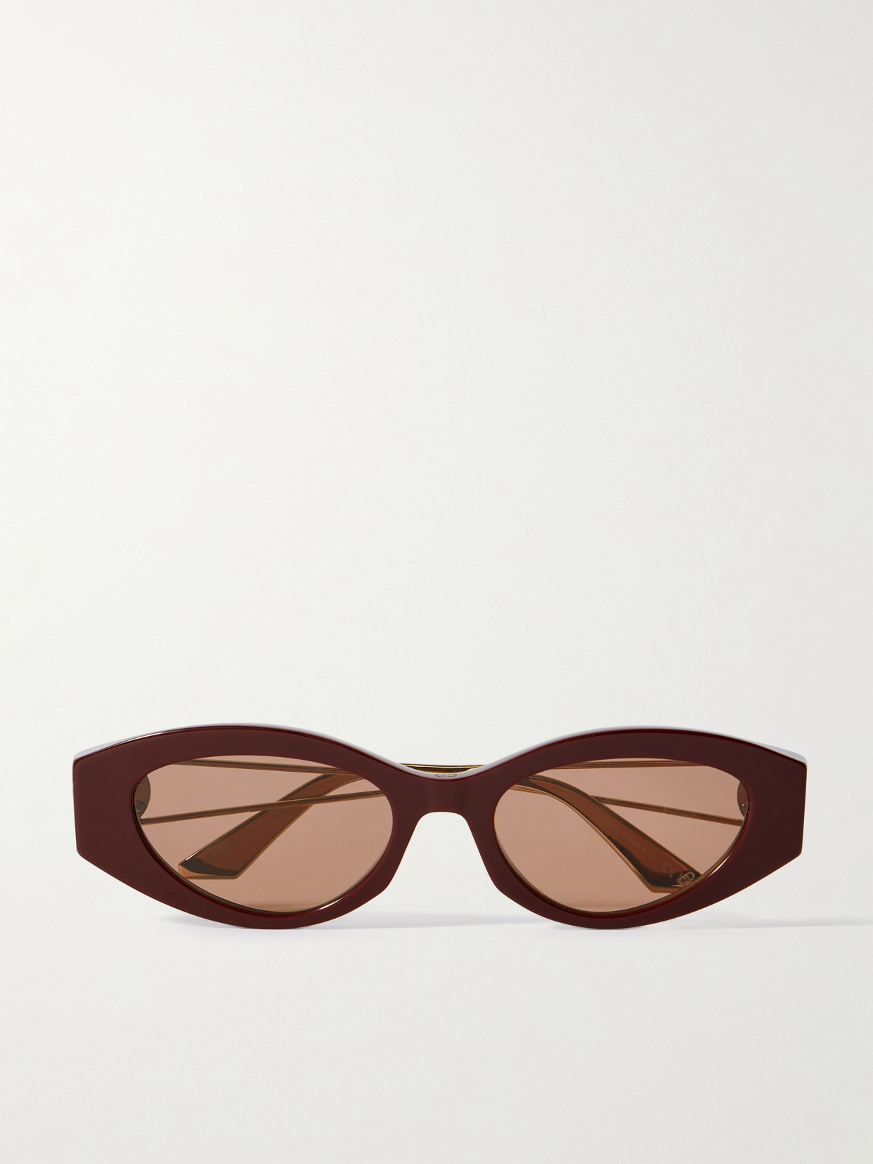 Dior 30montaigne B6i Cat-eye Acetate And Gold- And Silver-tone Sunglasses In Red