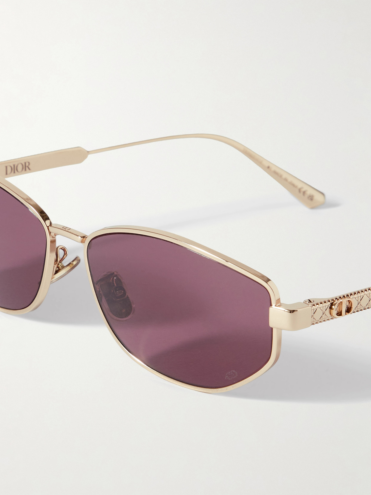 Dior Cannage B1u Oval-frame Rose Gold-tone Sunglasses In Rose Gold