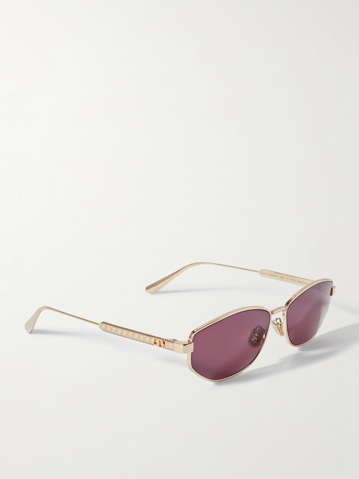 Dior Cannage B1u Oval-frame Rose Gold-tone Sunglasses In Rose Gold