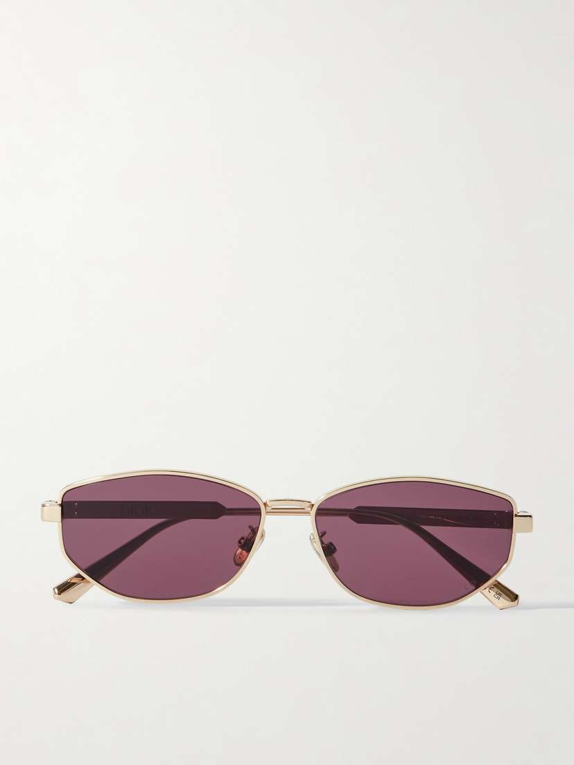 DIOR Eyewear Diorcannage B1u Oval-frame Rose Gold-tone Sunglasses