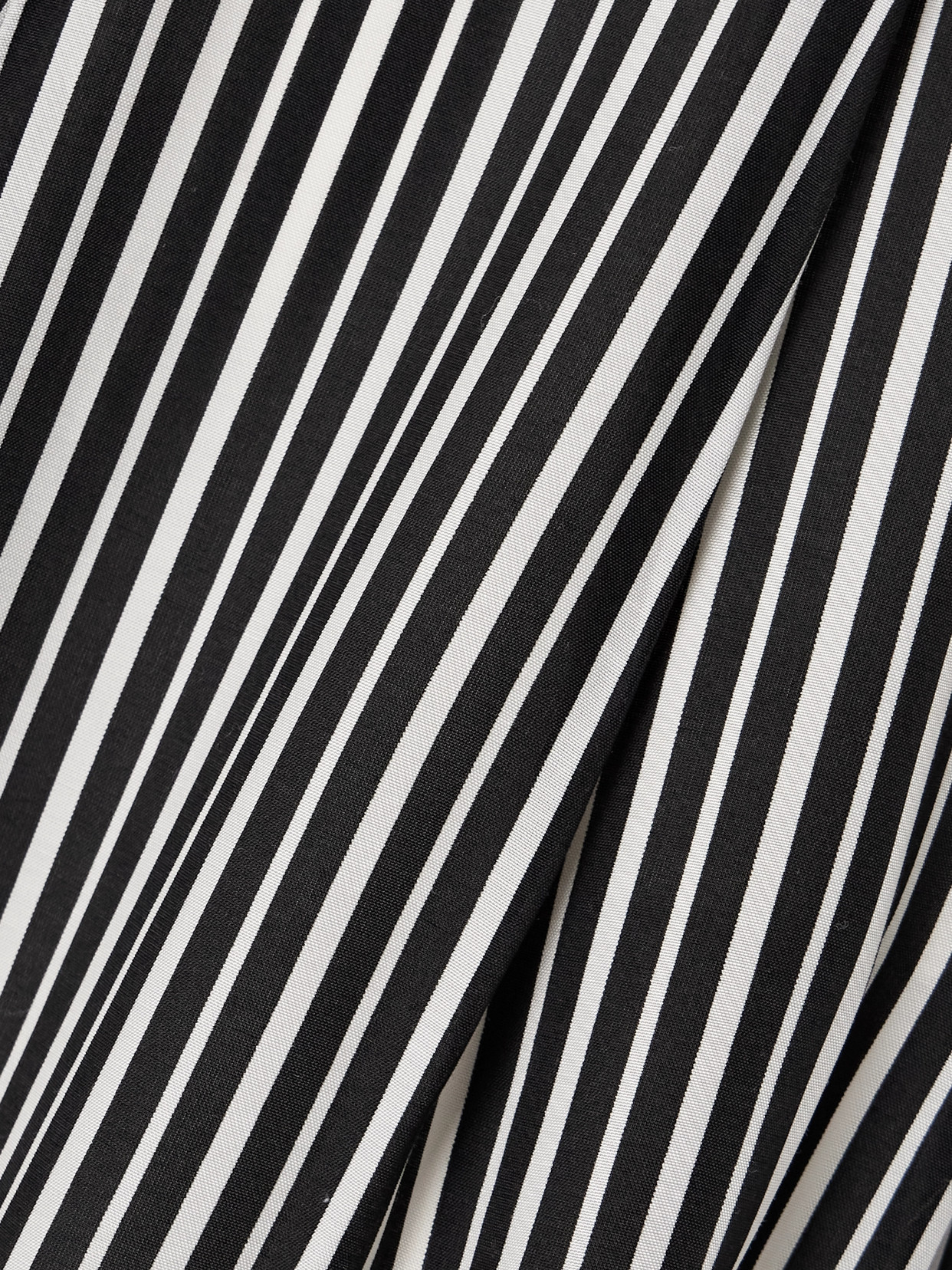 Maria Mcmanus Pleated Striped Recycled-crepe De Chine Straight-leg Pants In Black
