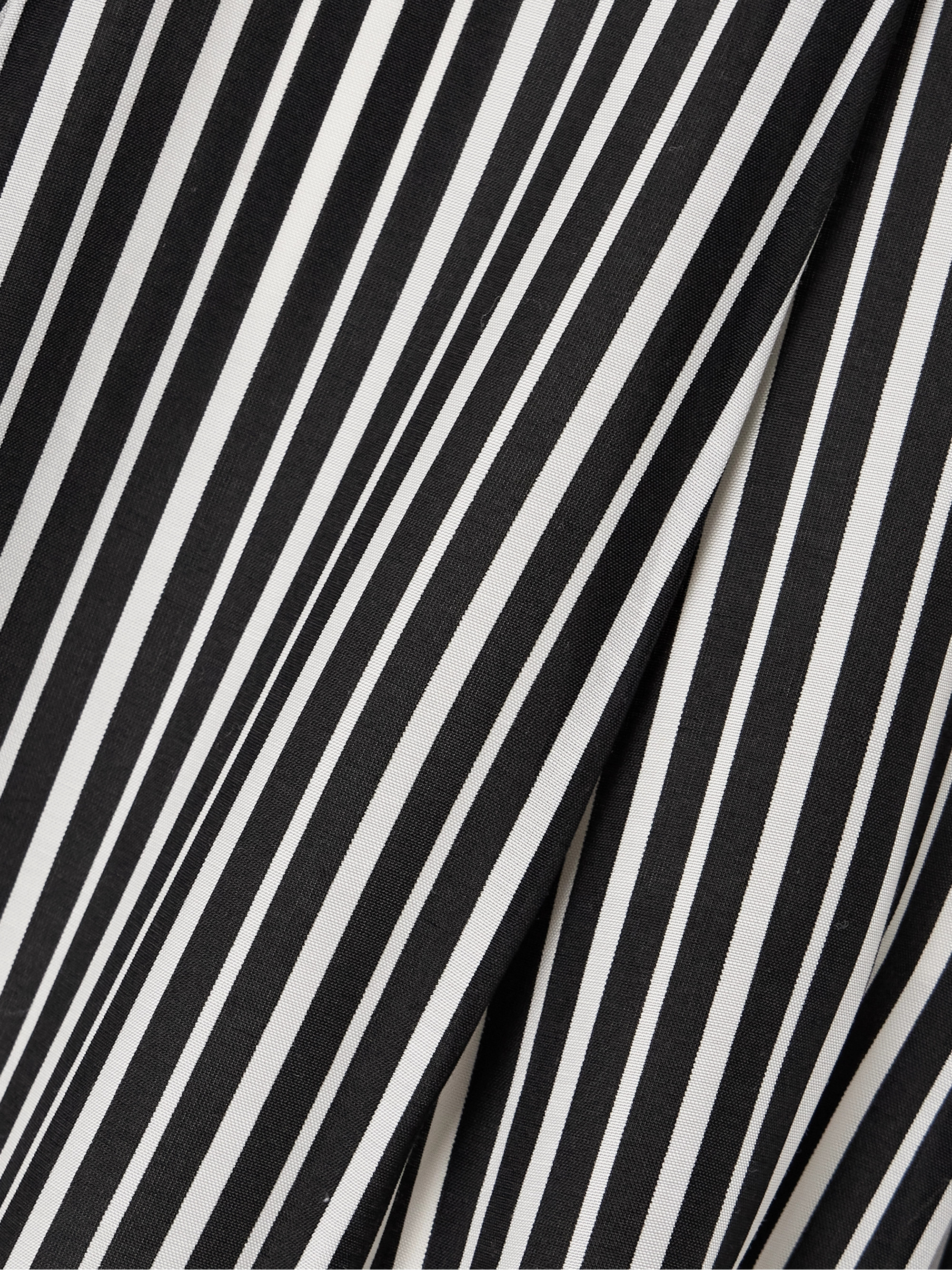 MARIA MCMANUS Pleated striped recycled-crepe de chine straight-leg pants