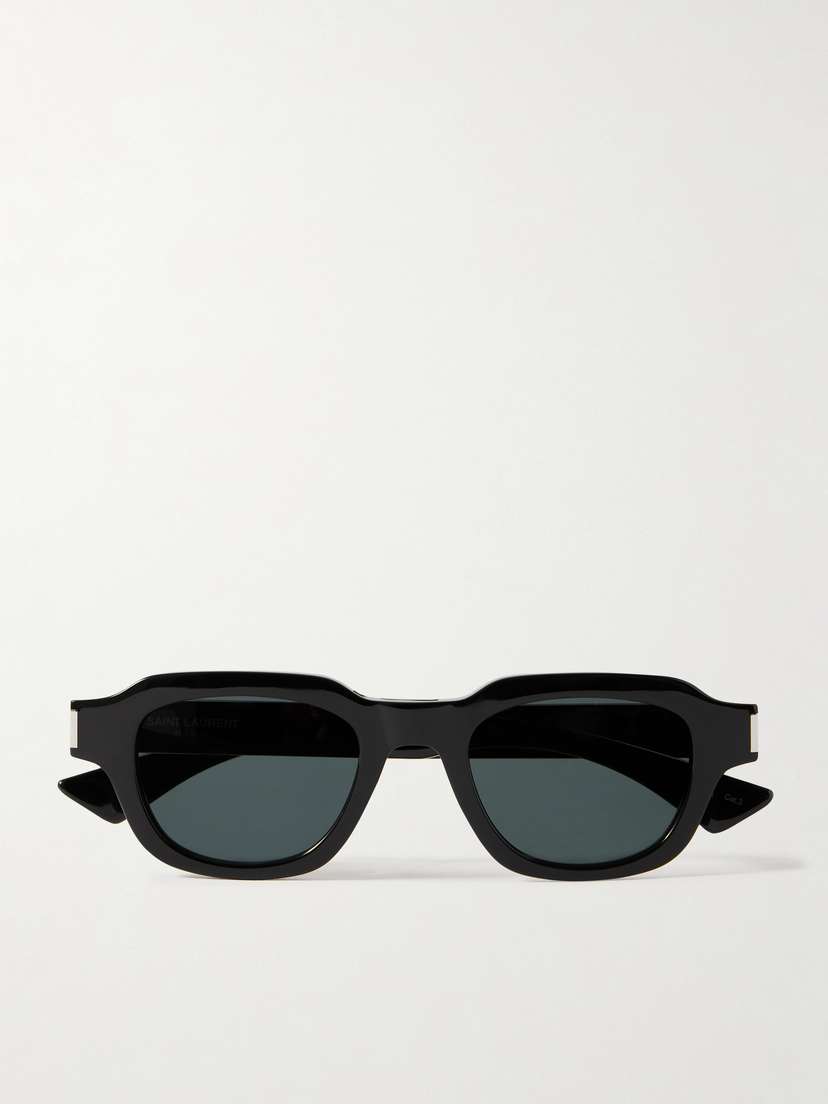 Saint Laurent Eyewear D-frame Acetate And Silver-tone Sunglasses