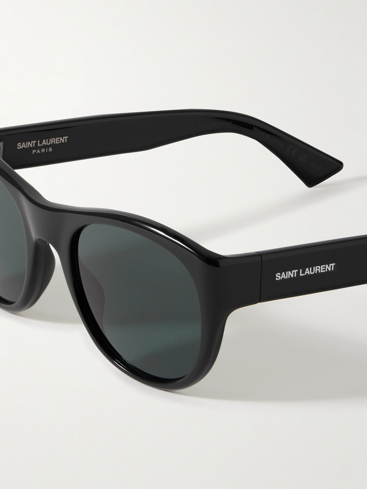 Saint Laurent Round-frame Acetate Sunglasses In Black