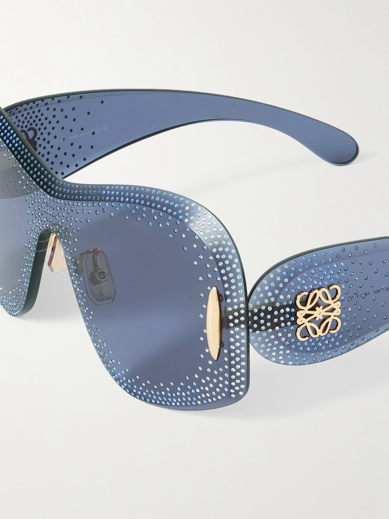 Loewe Starry Night Mask D-frame Rimless Crystal-embellished Acetate Sunglasses In Blue