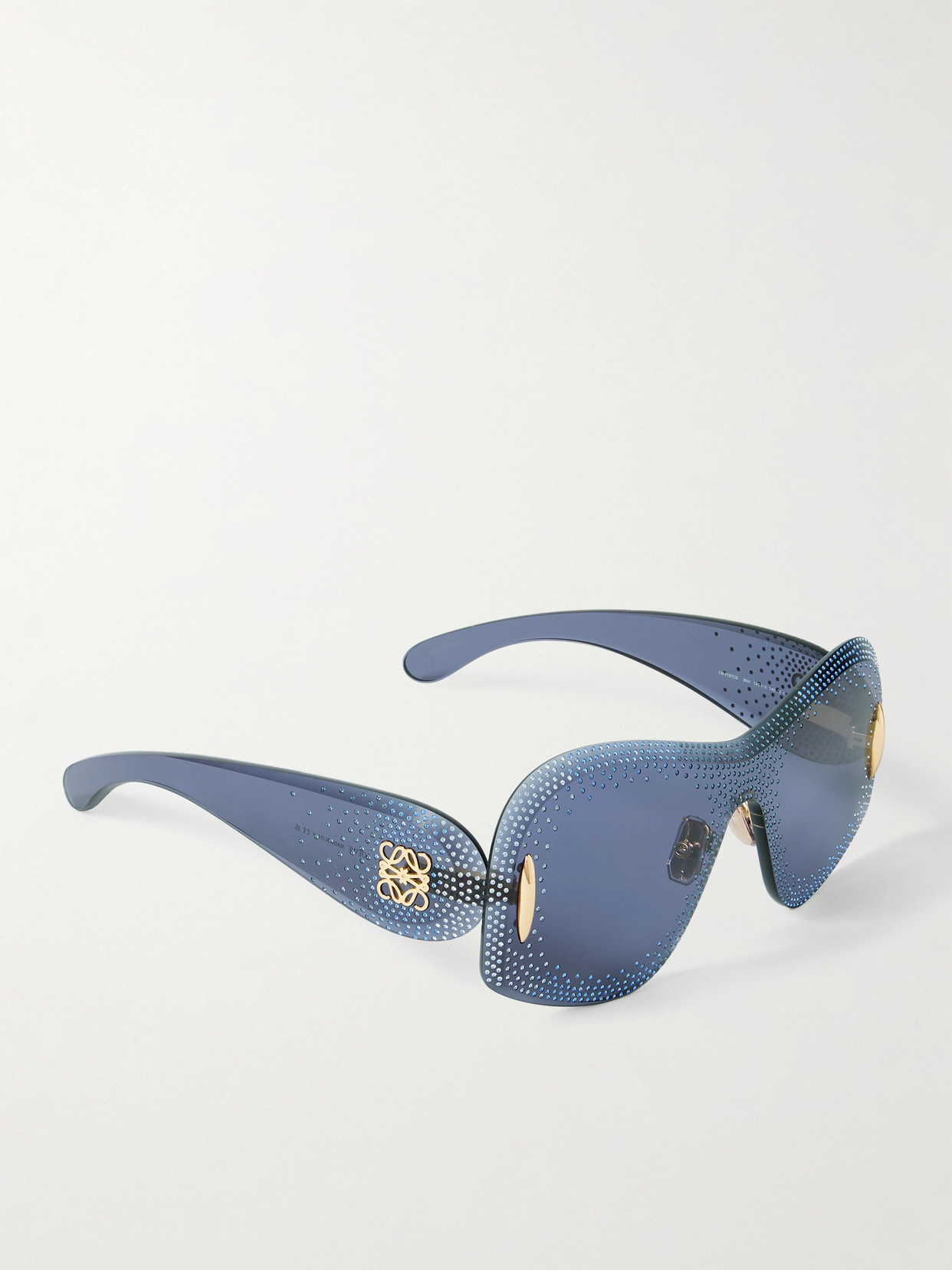 Loewe Starry Night Mask D-frame Rimless Crystal-embellished Acetate Sunglasses In Blue