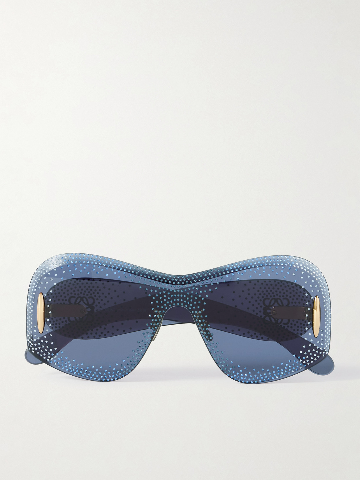 Loewe Starry Night Mask D-frame Rimless Crystal-embellished Acetate Sunglasses In Blue