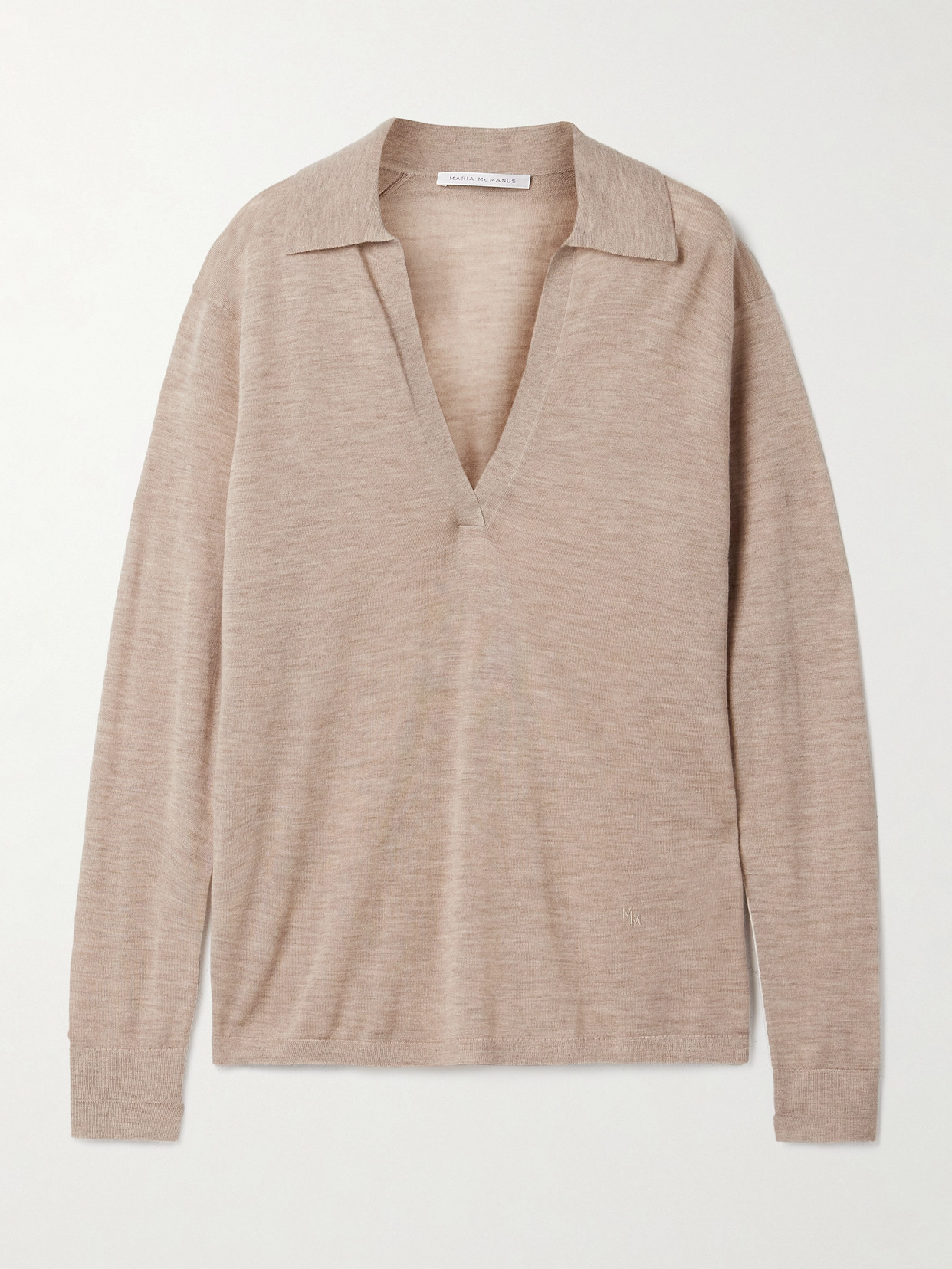 Maria Mcmanus Oversized Cashmere Polo Top In Gray