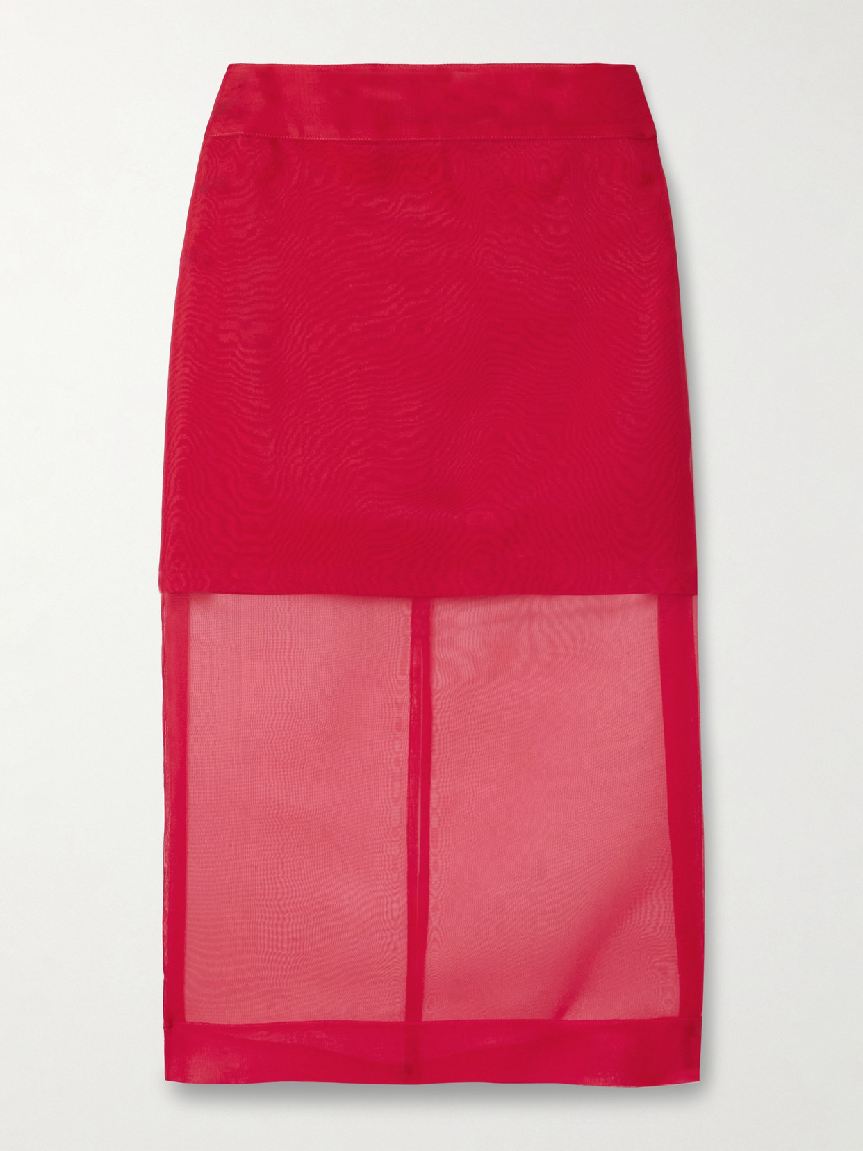MARIA MCMANUS LAYERED SILK-ORGANZA MIDI SKIRT