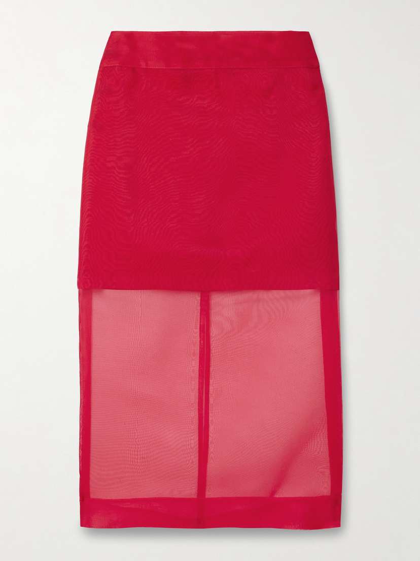 Maria McManus Layered Silk-organza Midi Skirt