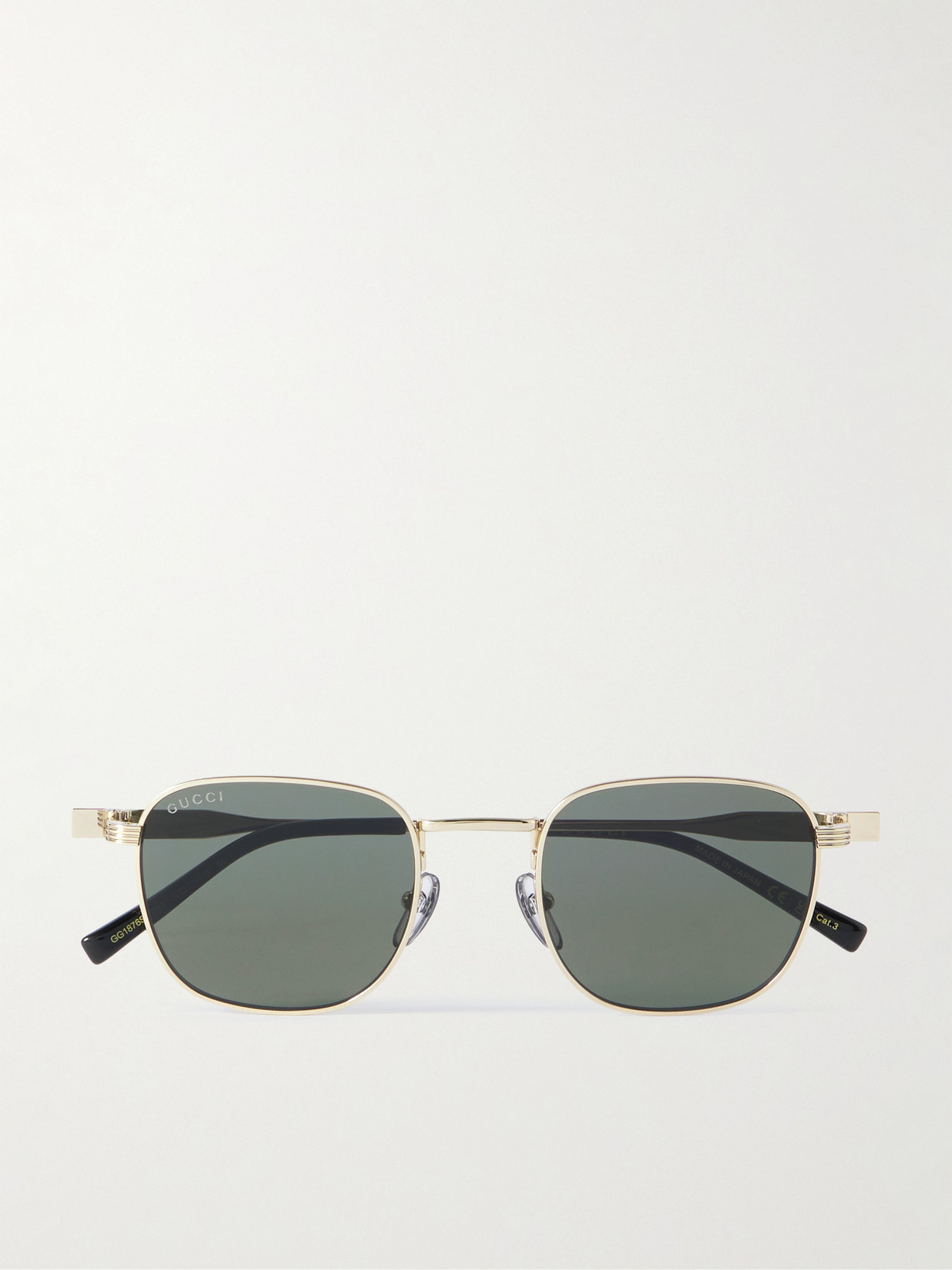 GUCCI EYEWEAR - Square-frame Gold-tone And Enamel Sunglasses - One size