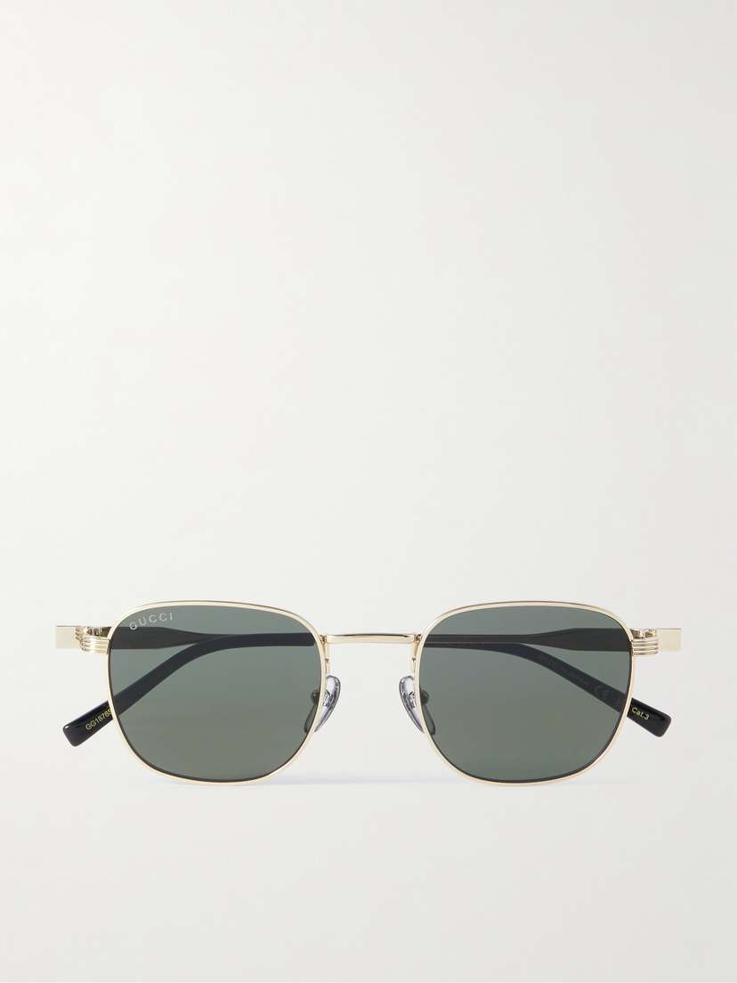 Gucci Eyewear Square-frame Gold-tone And Enamel Sunglasses