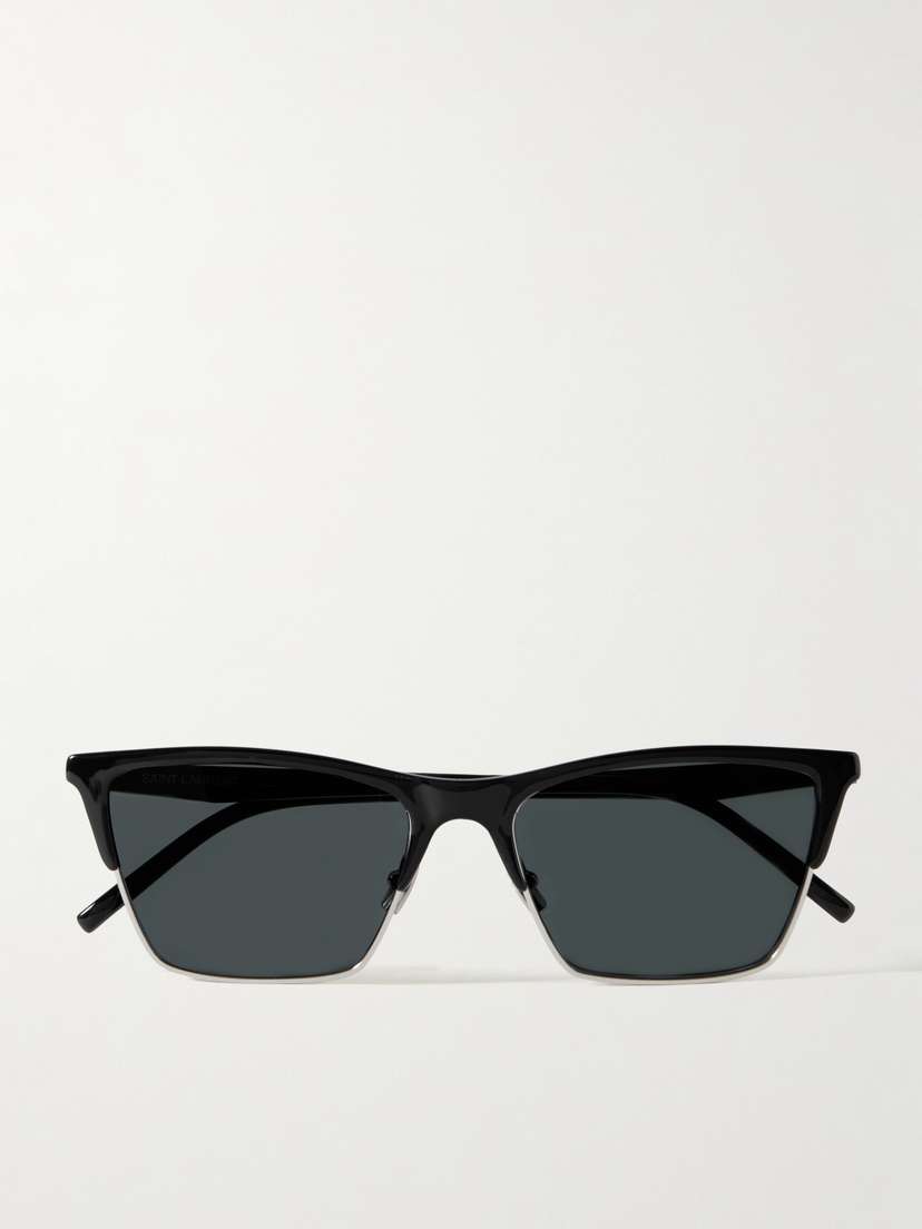 Saint Laurent Eyewear D-frame Acetate And Silver-tone Sunglasses