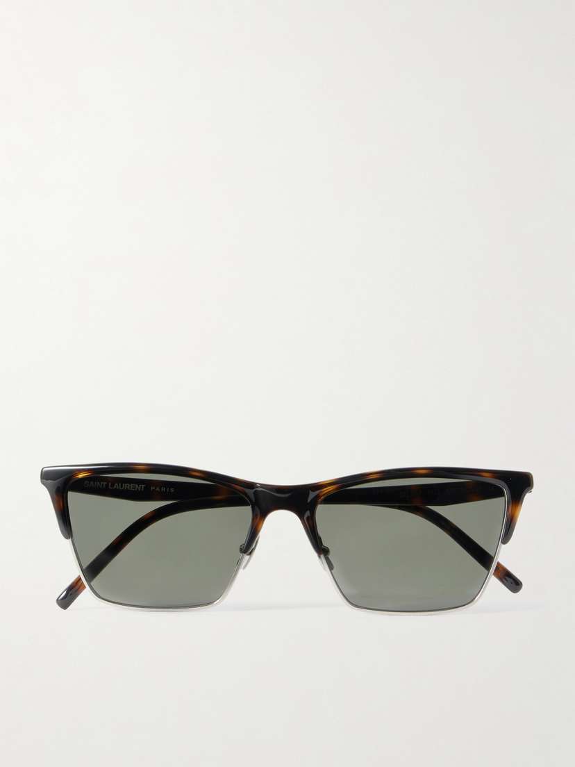Saint Laurent Eyewear D-frame Tortoiseshell Acetate And Silver-tone Sunglasses