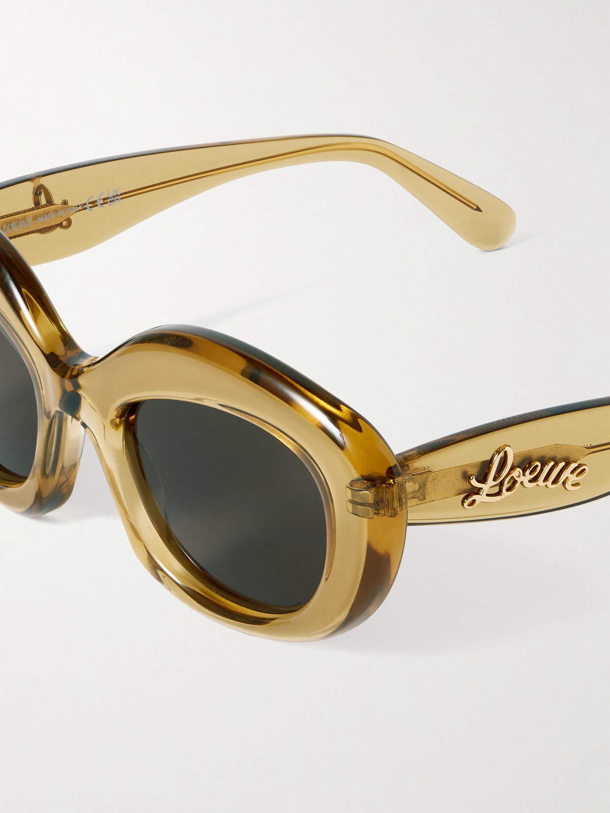 Loewe Round Acetate Sunglasses in Yellow Loewe Signature LW40187U 30G Sunglasses - US main image 4